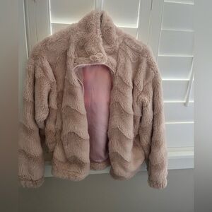 light pink fuzzy jacket